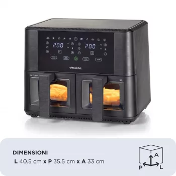 Ariete 4631 Dvigubas oro gruzdintuvas 9L, 2400W, 11 programų, juodas