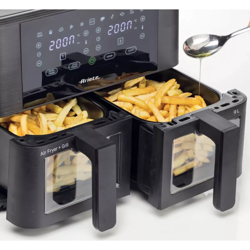 Ariete 4631 Dvigubas oro gruzdintuvas 9L, 2400W, 11 programų, juodas