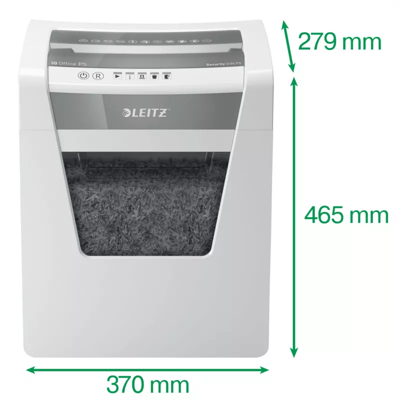 Popieriaus smulkintuvas Leitz IQ Office Security P5, mikro pjūvis, 22,3 cm, 2 x 15 mm, 23 L, 250 lapų, 55 dB
