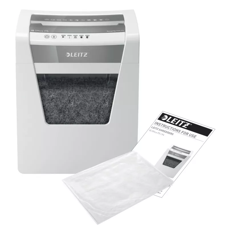 Popieriaus smulkintuvas Leitz IQ Office Security P5, mikro pjūvis, 22,3 cm, 2 x 15 mm, 23 L, 250 lapų, 55 dB