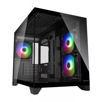 Mini Tower kompiuterio korpusas Cougar FV150 ARGB – juodas