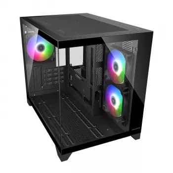 Mini Tower kompiuterio korpusas Cougar FV150 ARGB – juodas