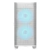 COUGAR Midi Tower korpusas Airface FLO ARGB Baltas — 2x180mm priekyje, 1x120mm gale, palaiko 2,5 colio/3,5 colio HDD, 240×480×509 mm