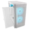 COUGAR Midi Tower korpusas Airface FLO ARGB Baltas — 2x180mm priekyje, 1x120mm gale, palaiko 2,5 colio/3,5 colio HDD, 240×480×509 mm