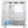 COUGAR Midi Tower korpusas Airface FLO ARGB Baltas — 2x180mm priekyje, 1x120mm gale, palaiko 2,5 colio/3,5 colio HDD, 240×480×509 mm