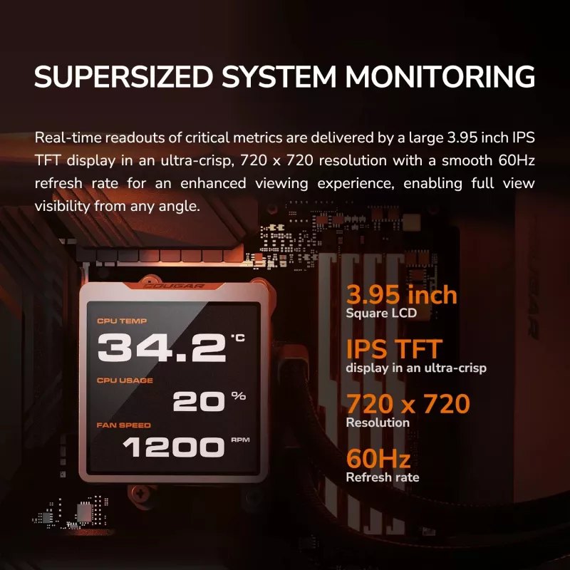 All-in-one CPU skysčio aušintuvas Cougar Poseidon Vistek Pro 360 — 120 mm ventiliatoriai, ARGB, Baltas
