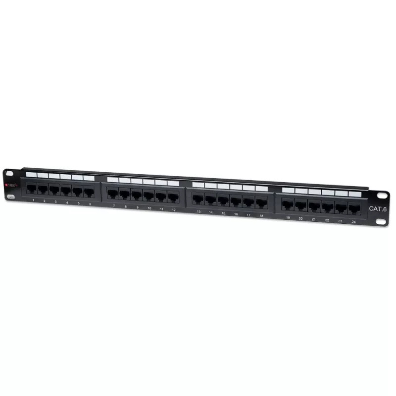 Techly Patch Panel UTP 24 prievadų RJ45 Cat.6 I-PP 24-RU-C6T
