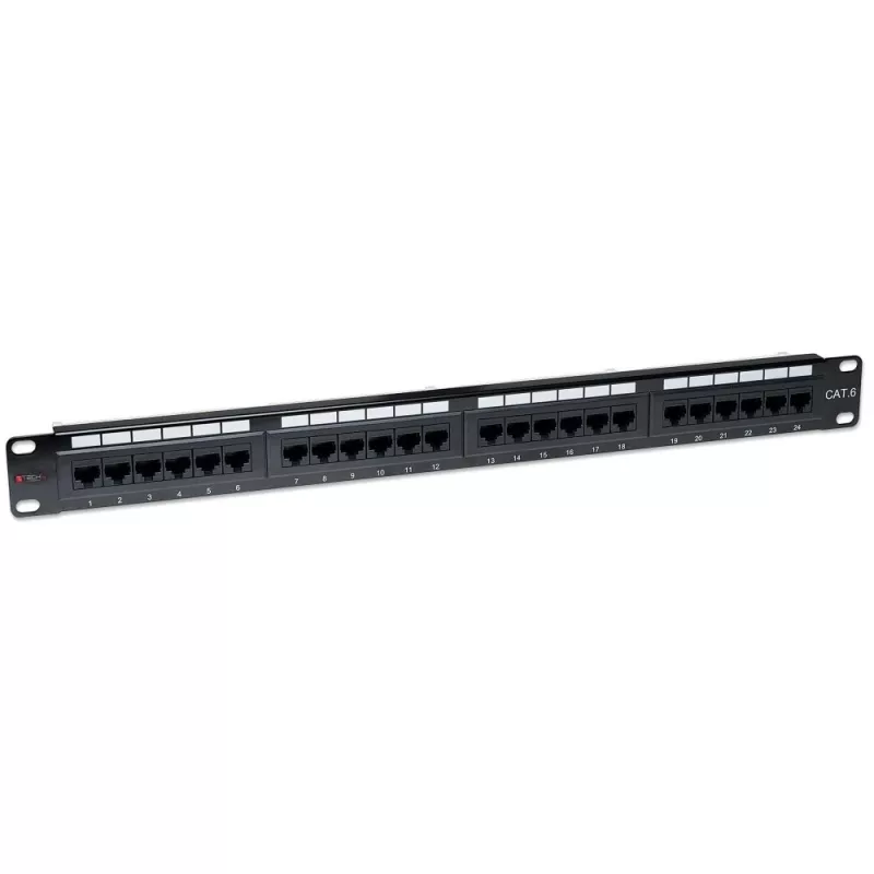 Techly Patch Panel UTP 24 prievadų RJ45 Cat.6 I-PP 24-RU-C6T