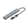 Conceptronic HUBBIES20GP 7 prievadų USB 3.0 šakotuvas su maitinimo adapteriu, 5Gbps, USB-C x 3, USB-A x 4