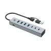 Conceptronic HUBBIES20GP 7 prievadų USB 3.0 šakotuvas su maitinimo adapteriu, 5Gbps, USB-C x 3, USB-A x 4