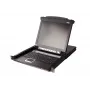Rack konsolė Secomp CL5708MW 17,3 col. (43,9 cm) LCD 1920×1080, USB/PS/2 klaviatūra ir pelė, VGA, 1U, juoda