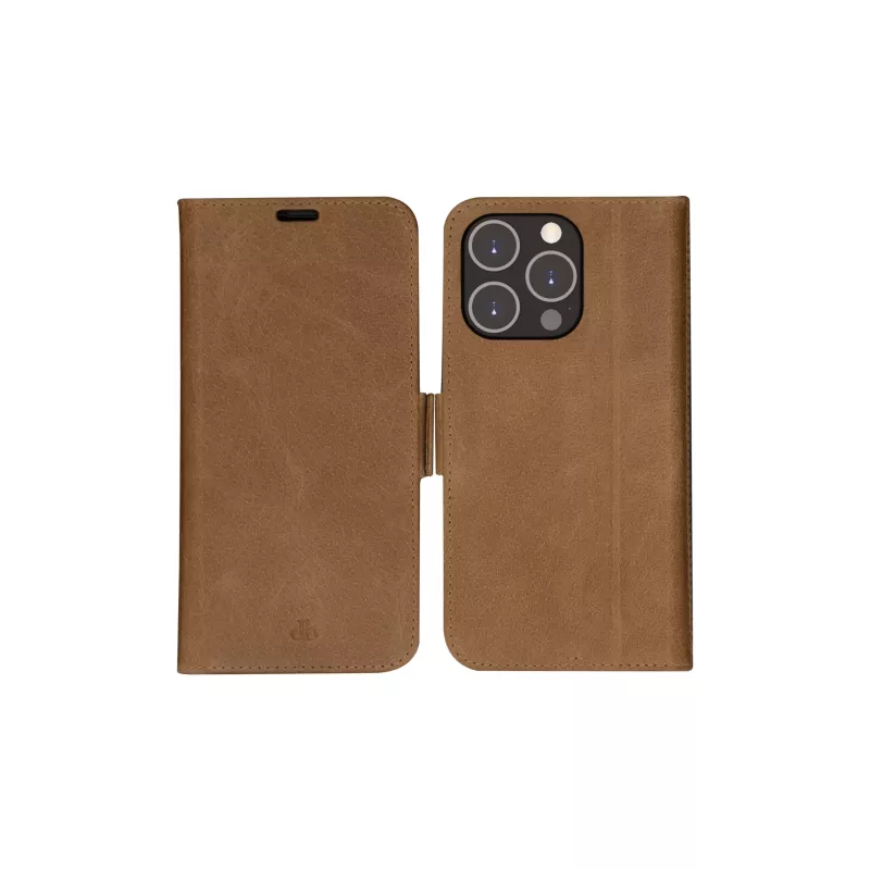Dėklas su pinigine dbramante1928 iPhone 14 Pro Max Tan 3 kortelių kišenės