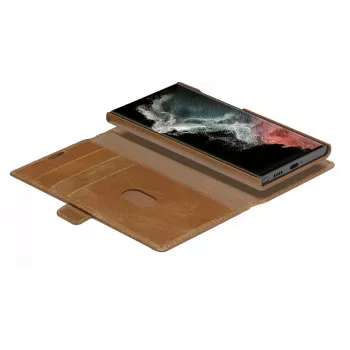 Dėklas-folijo dbramante1928 Lynge, Samsung Galaxy S22 Ultra, smėlio spalvos, iki 17,3 cm (6,8 inch) ekranui, stovas darbalaukiui