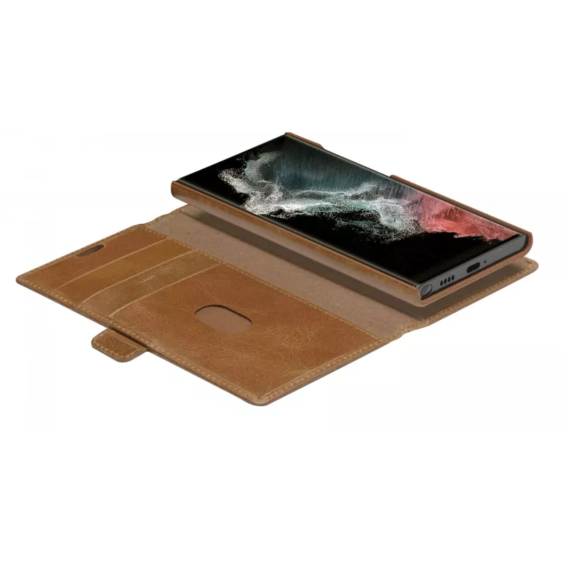 Dėklas-folijo dbramante1928 Lynge, Samsung Galaxy S22 Ultra, smėlio spalvos, iki 17,3 cm (6,8 inch) ekranui, stovas darbalaukiui