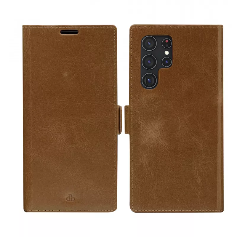 Dėklas-folijo dbramante1928 Lynge, Samsung Galaxy S22 Ultra, smėlio spalvos, iki 17,3 cm (6,8 inch) ekranui, stovas darbalaukiui