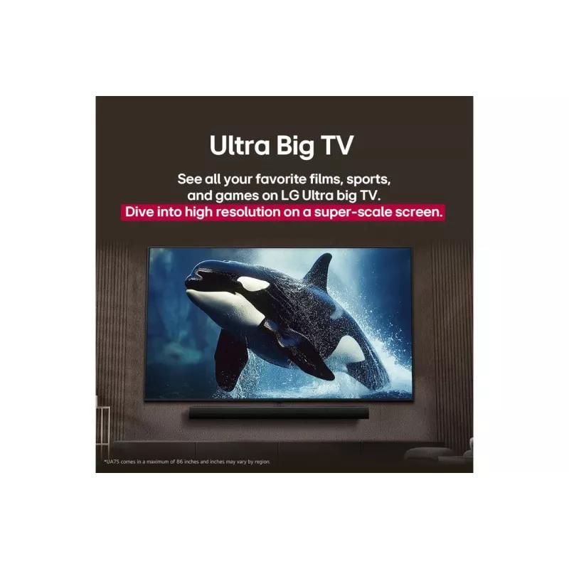 LG UHD AI 65UA75003LA 165,1 cm (65 colių) 4K Ultra HD Smart TV Wi-Fi Juoda