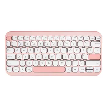 Belaidė klaviatūra ASUS Marshmallow KW100 75% Bluetooth — QWERTZ vokiška, žirkliniai jungikliai, rožinė