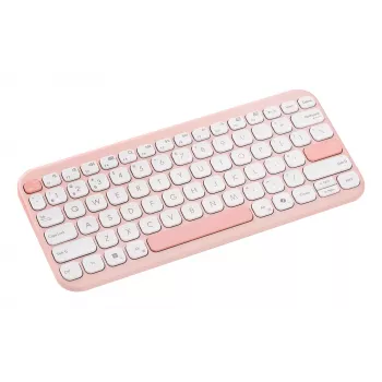 Belaidė klaviatūra ASUS Marshmallow KW100 75% Bluetooth — QWERTZ vokiška, žirkliniai jungikliai, rožinė