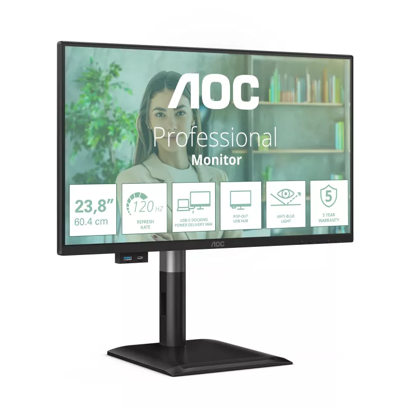 AOC 24P4CV monitorius 60,5 cm (23,8 colio) 1920 x 1080 pikselių Full HD LED juodas
