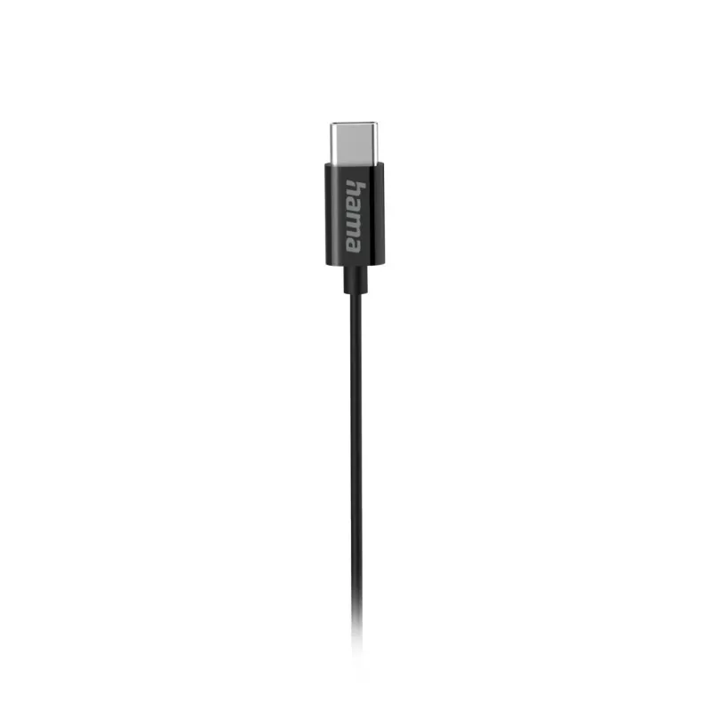 Hama Curly laidinės ausinės su mikrofonu USB Type-C juodos