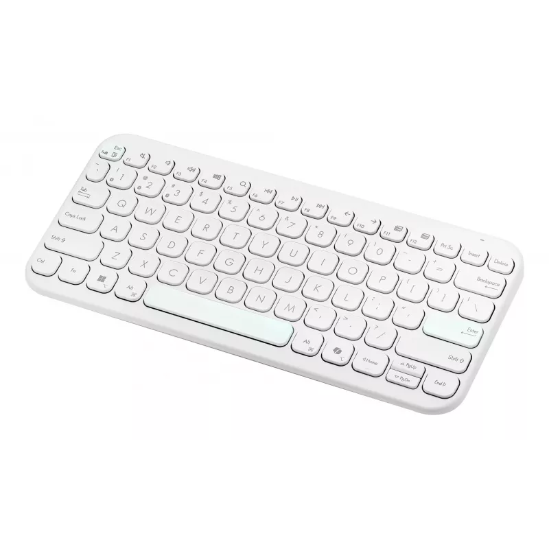 Belaidė Bluetooth klaviatūra ASUS KW100 Marshmallow — 75 % išdėstymas, QWERTZ, žirkliniai jungikliai, balta