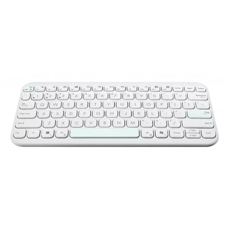 Belaidė Bluetooth klaviatūra ASUS KW100 Marshmallow — 75 % išdėstymas, QWERTZ, žirkliniai jungikliai, balta