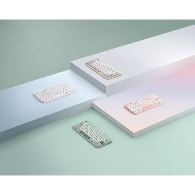 Belaidė Bluetooth klaviatūra ASUS KW100 Marshmallow — 75 % išdėstymas, QWERTZ, žirkliniai jungikliai, balta