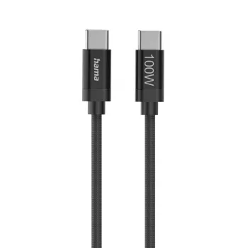 Hama Fabric USB kabelis USB 2.0 1,5 m USB-C juodas