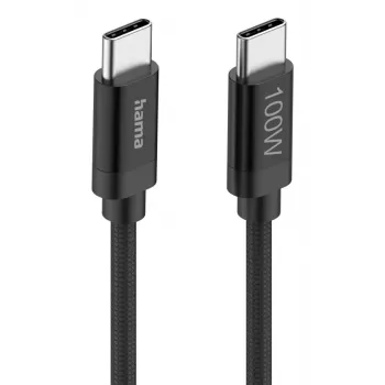 Hama Fabric USB kabelis USB 2.0 1,5 m USB-C juodas