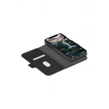 Folio dėklas telefonui dbramante1928 New York, iPhone 11/XR, Night Black, 6,1 colio (15,5 cm), 3 kortelių kišenės