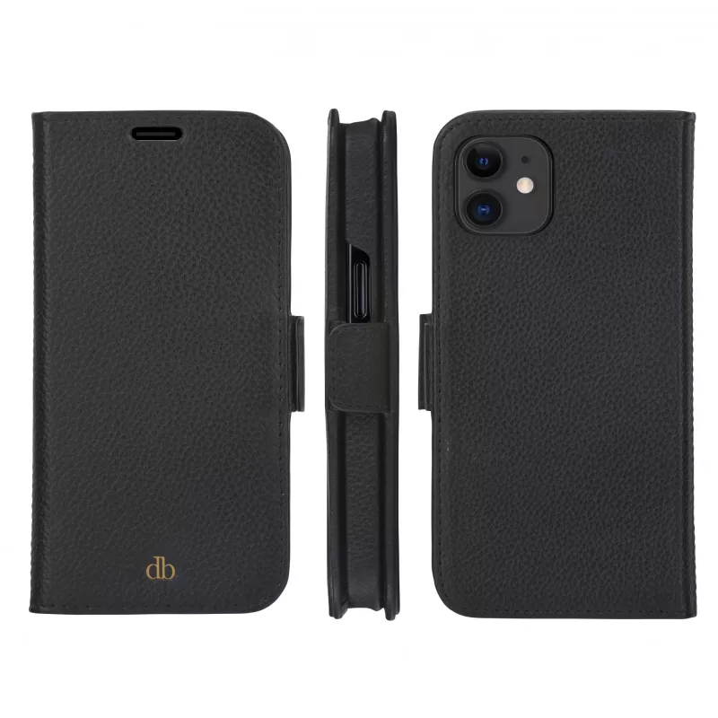 Folio dėklas telefonui dbramante1928 New York, iPhone 11/XR, Night Black, 6,1 colio (15,5 cm), 3 kortelių kišenės
