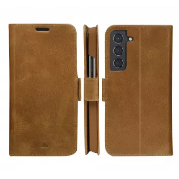 Dėklas-folio dbramante1928 Copenhagen Slim Samsung Galaxy S22, 6,1 colių ekranui, rusva spalva, stovas ant stalo