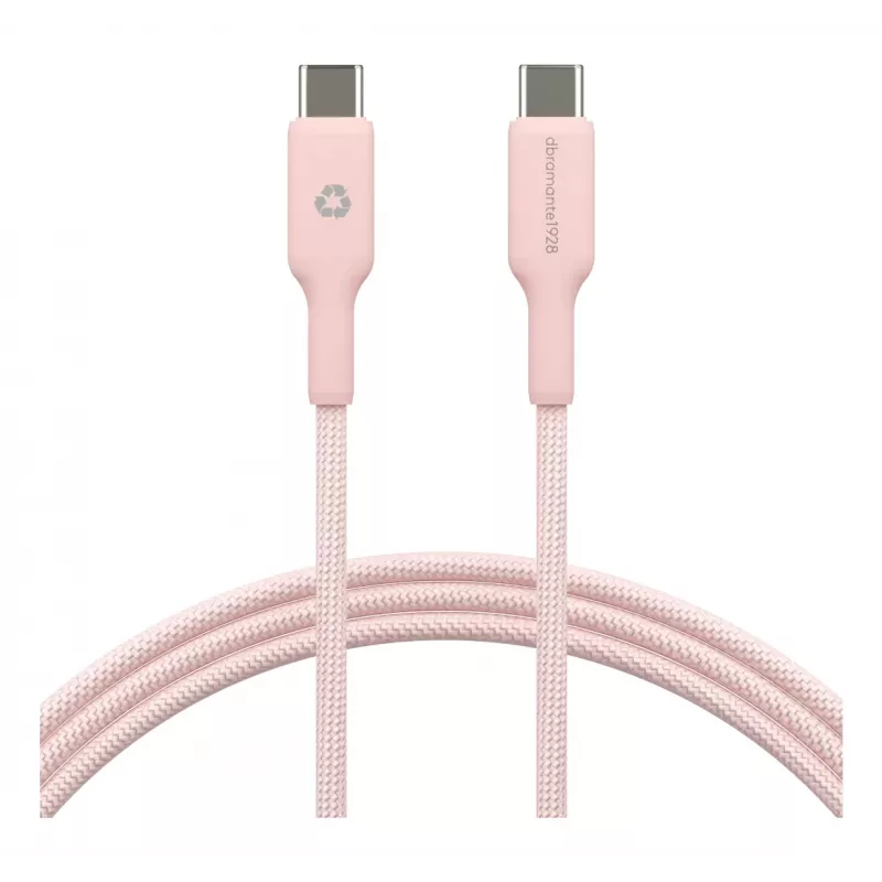 USB-C į USB-C laidas d bramante CB20CCPI7206 — 1,5 m, rožinis