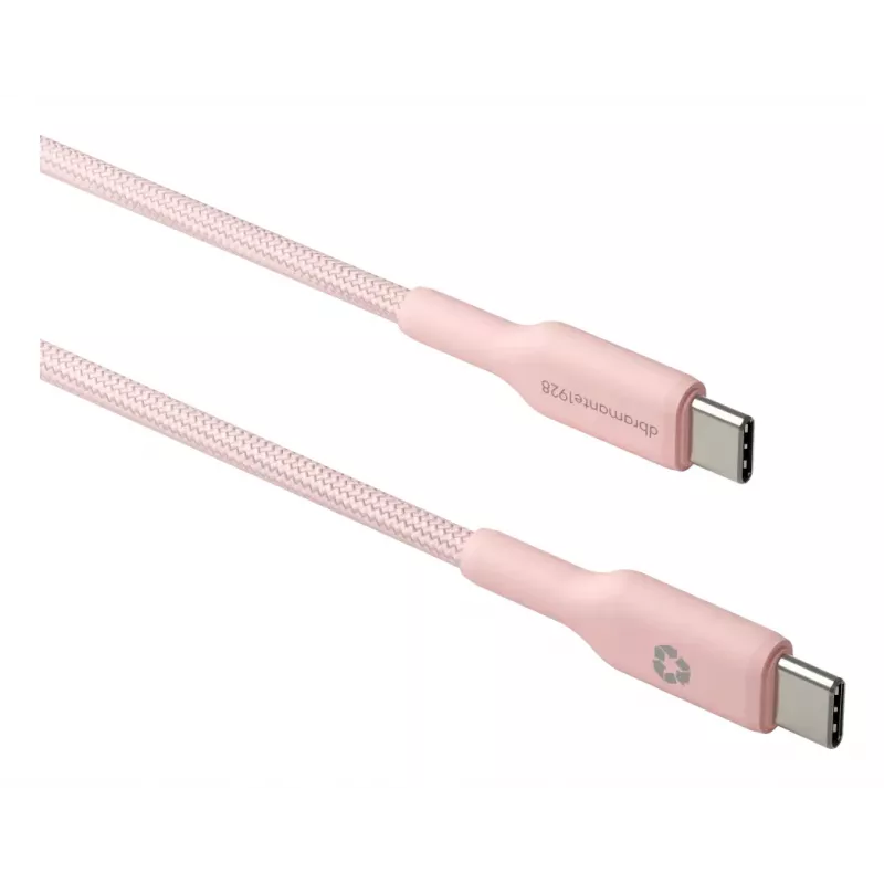 USB-C į USB-C laidas d bramante CB20CCPI7206 — 1,5 m, rožinis