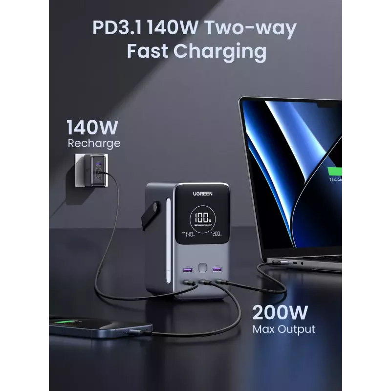 Ugreen Nexode Power Bank 48000 mAh pilka
