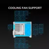 Mini bokštinis kompiuterio korpusas Cougar FV150 ARGB White – Micro-ATX / Mini-ITX, šoninis langas, 2x120mm + 1x120mm ventiliatoriai, 2,5 colio ir 3,5 colio vietos