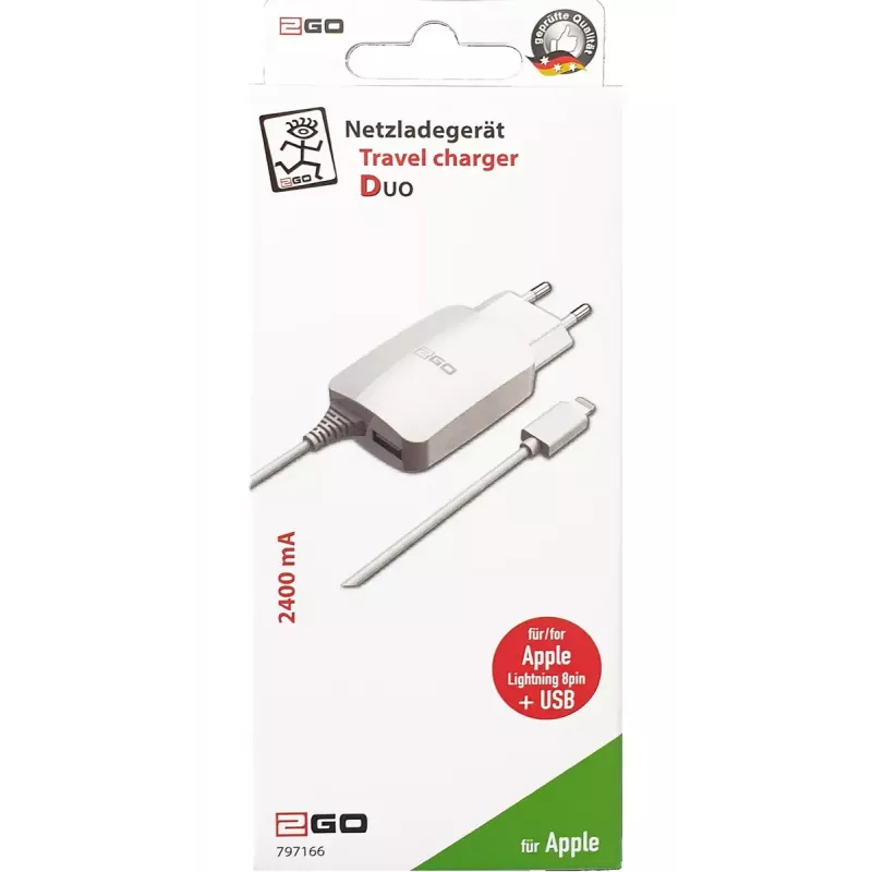 Mobiliojo įrenginio įkroviklis 2GO 797166 Universalus Baltas AC Vidaus 5V 1.4m