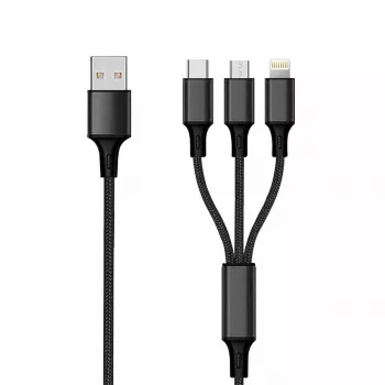 USB laidas 2GO 797154 3m USB B USB C/Micro-USB B/Lightning juodas