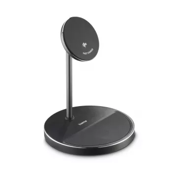 Hama 00201738 belaidis įkroviklis telefonams ir ausinėms, Qi2, magnetinis, USB-C, juodas