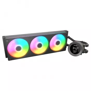 Skystas CPU aušintuvas Cougar Poseidon Vistek 360, ARGB, 120mm ventiliatoriai, 700–2500 RPM, Juodas