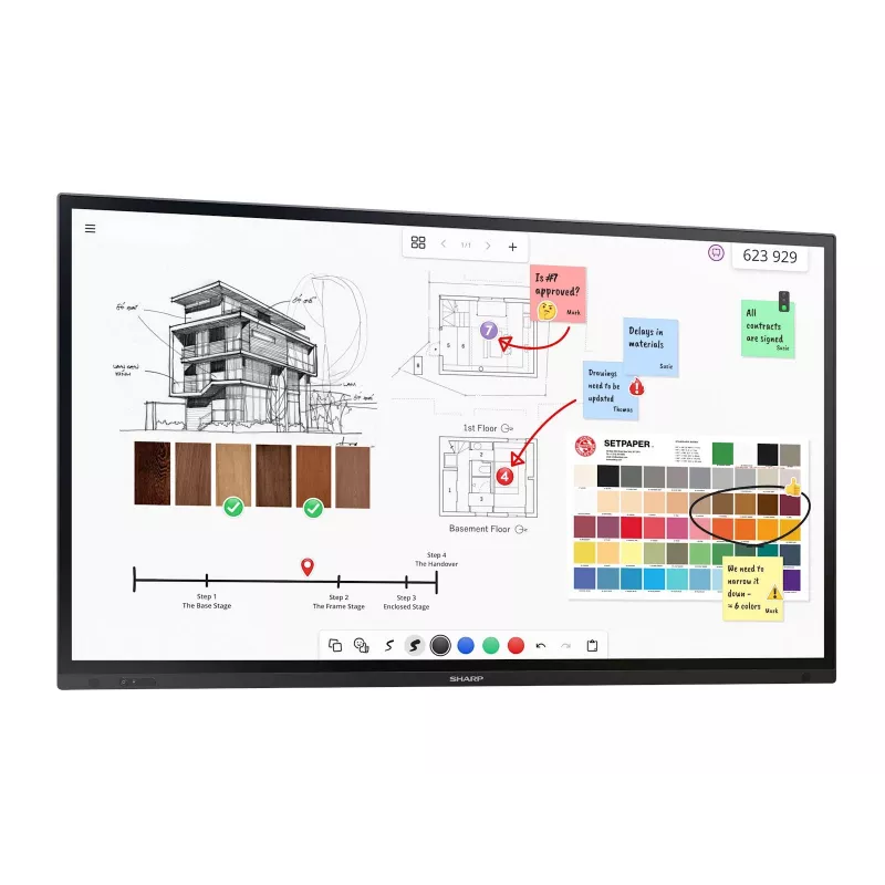 Sharp PN-LA752 skaitmeninės reklamos plokščias ekranas 190,5 cm (75 colių) LCD 500 cd/m² 4K Ultra HD juodas liečiamas 24/7