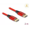 DeLOCK DisplayPort kabelis 16K 60 Hz 2 m raudonas metalinis