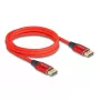 DeLOCK DisplayPort kabelis 16K 60 Hz 2 m raudonas metalinis