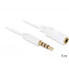 Audio ilginimo laidas DeLOCK 3,5 mm 5 m baltas
