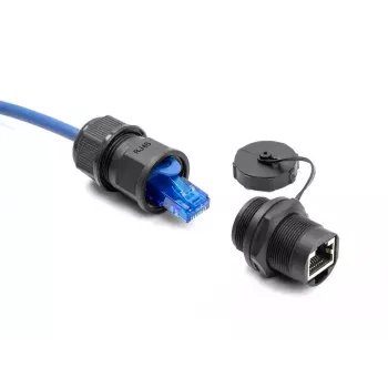 DeLOCK RJ45 Cat.6A jungtis su sandarinimo dangteliu IP67 dulkėms ir vandeniui