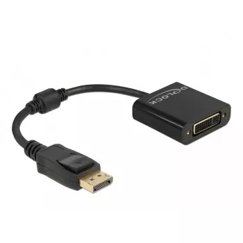 DeLOCK Adapter DisplayPort 1.2 (vyriškas) į DVI (moteriškas) 4K pasyvus juodas