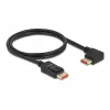 DisplayPort kabelis DeLOCK 87044 8K 60Hz 1m tiesus į kairę 90° lenktą