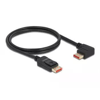 DisplayPort kabelis DeLOCK 87044 8K 60Hz 1m tiesus į kairę 90° lenktą