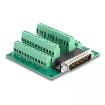 DeLOCK D-Sub HD 44 kontaktų kištukas į gnybtų bloką, tvirtinamas ant DIN bėgelio, 84x86x30 mm