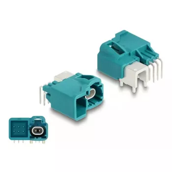 DeLOCK HDMTD vienas maitinimo kištukas, kampinis 90° PCB montavimui, moteriškas
